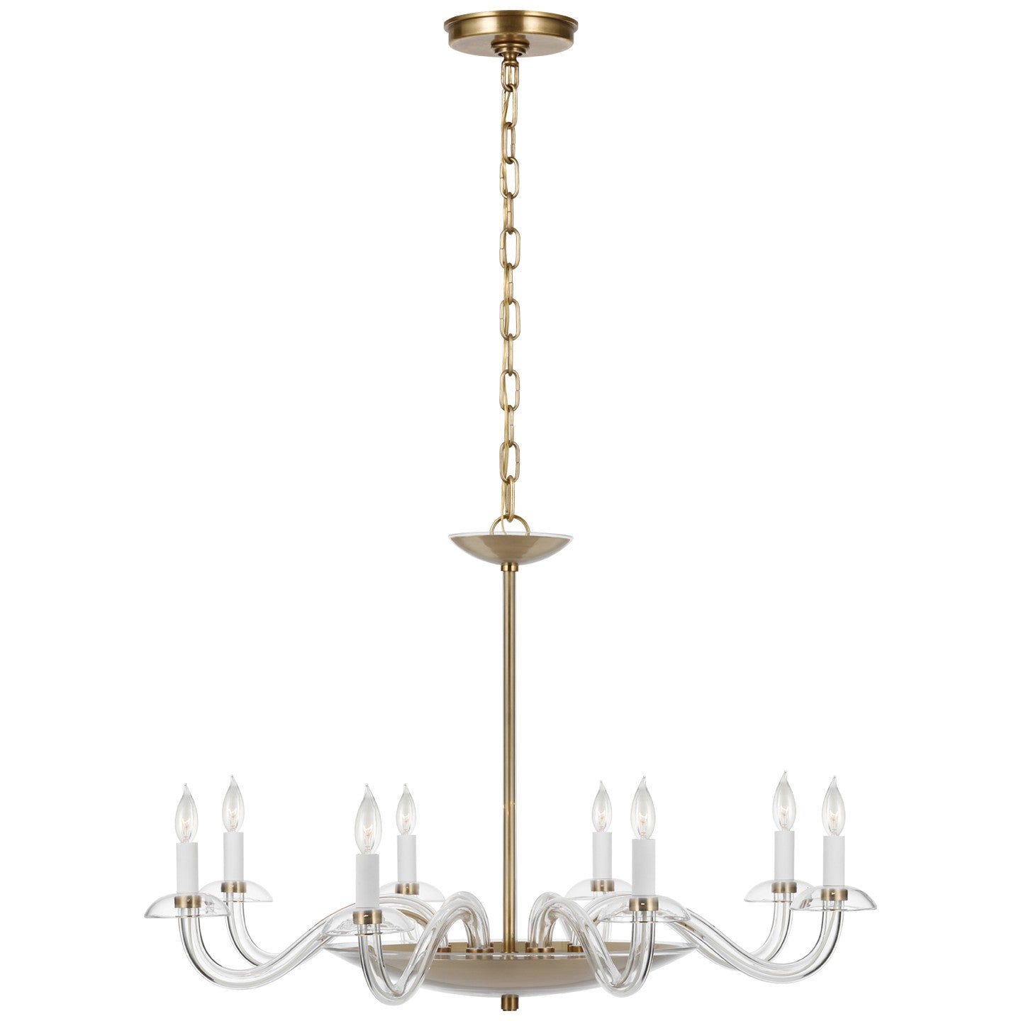 Visual Comfort Signature Canada - PCD 5020CG/HAB - LED Chandelier - Brigitte - Clear Glass and Hand-Rubbed Antique Brass