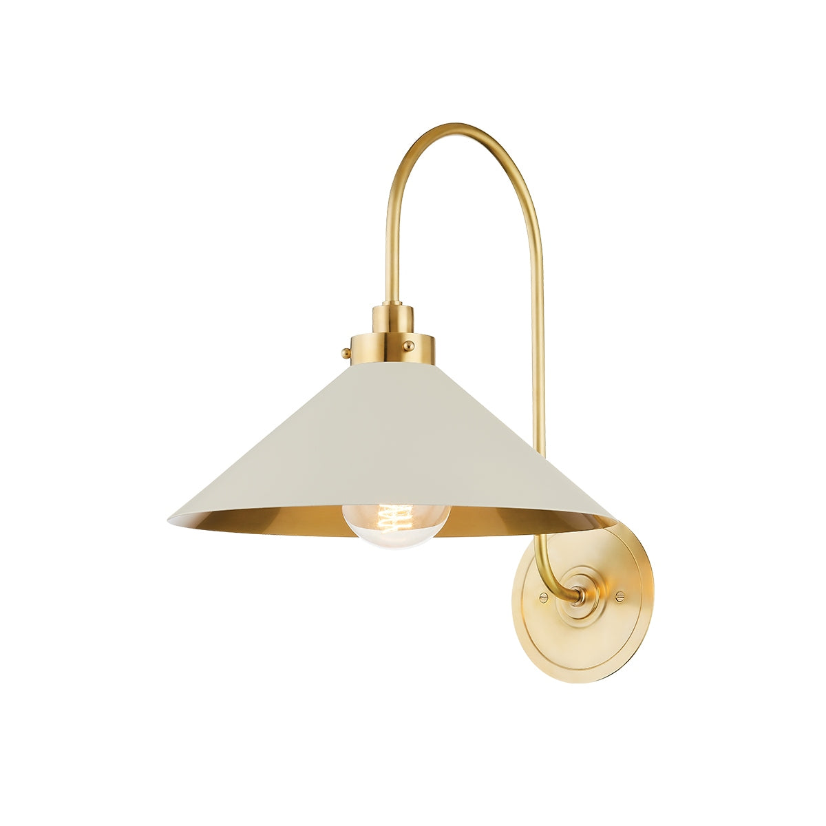 Hudson Valley Canada - MDS1400-AGB/OW - One Light Wall Sconce - Clivedon - Aged Brass/Off White
