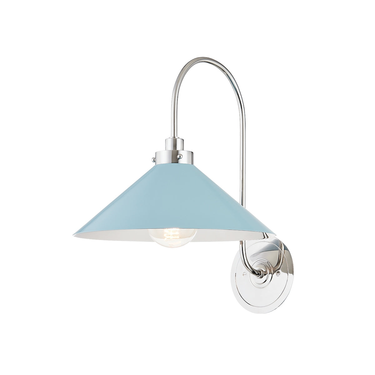Hudson Valley Canada - MDS1400-PN/BB - One Light Wall Sconce - Clivedon - Polished Nickel/Blue Bird