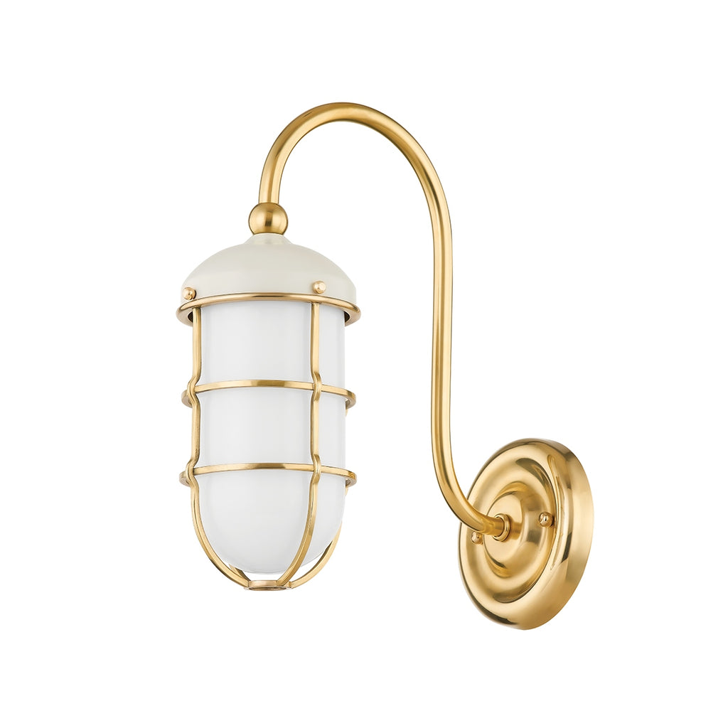Hudson Valley Canada - MDS1500-AGB/OW - One Light Wall Sconce - Holkham - Aged Brass/Off White