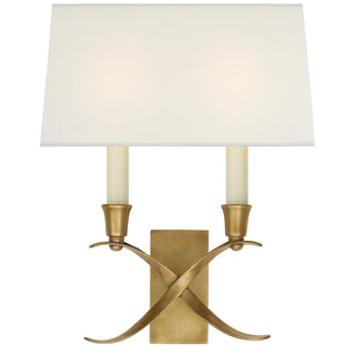 Visual Comfort Signature Canada - CHD 1190AB-L - Two Light Wall Sconce - Cross Bouillotte - Antique-Burnished Brass