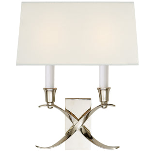 Visual Comfort Signature Canada - CHD 1190PN-L - Two Light Wall Sconce - Cross Bouillotte - Polished Nickel