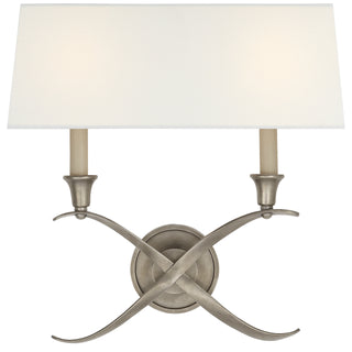 Visual Comfort Signature Canada - CHD 1191AN-L - Two Light Wall Sconce - Cross Bouillotte - Antique Nickel