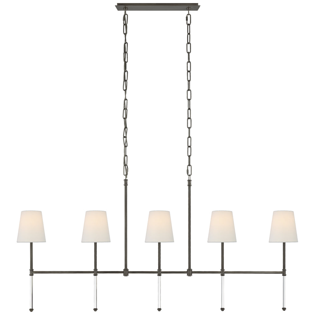 Visual Comfort Signature Canada - SK 5055BZ-L - Five Light Linear Chandelier - Camille - Bronze