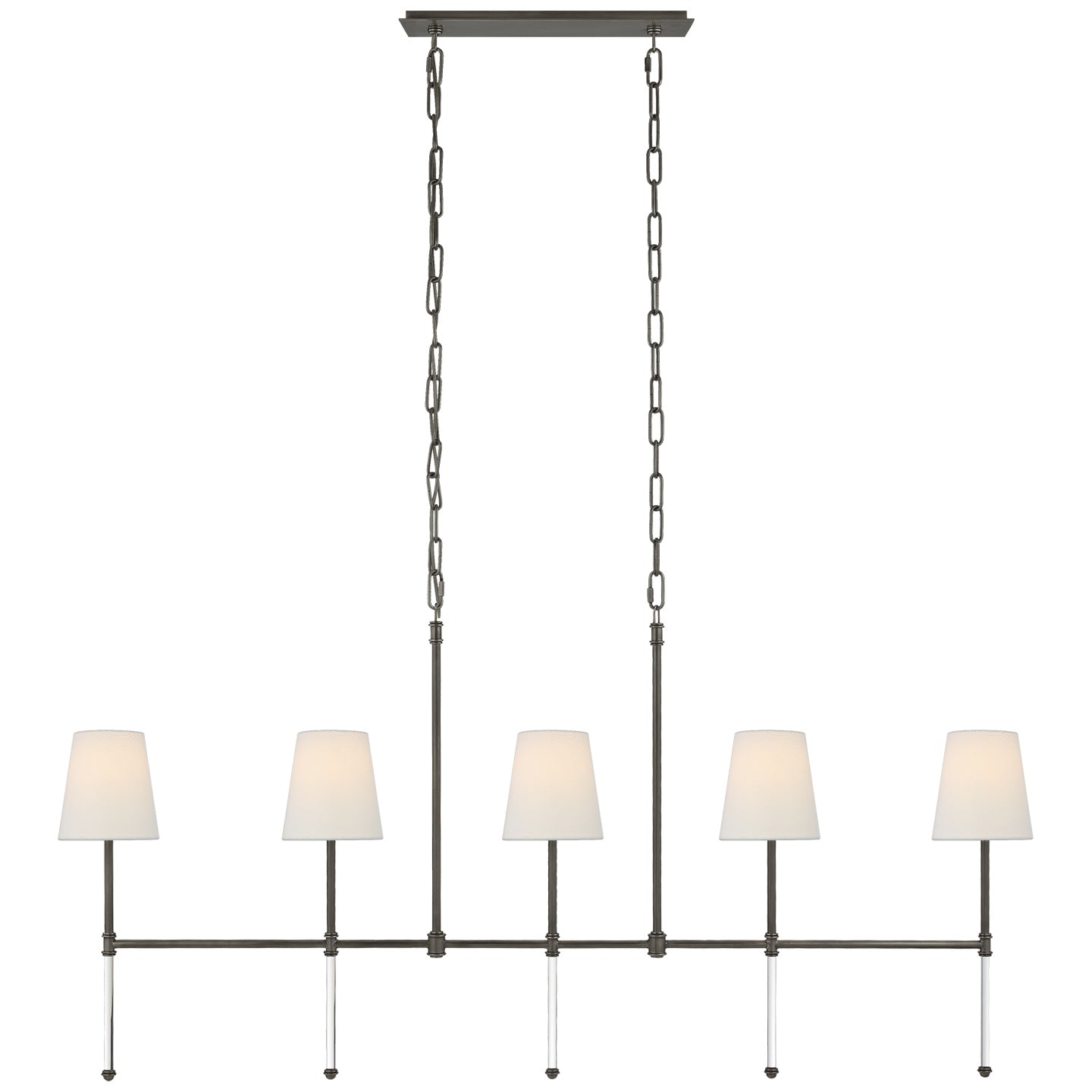 Visual Comfort Signature Canada - SK 5055BZ-L - Five Light Linear Chandelier - Camille - Bronze