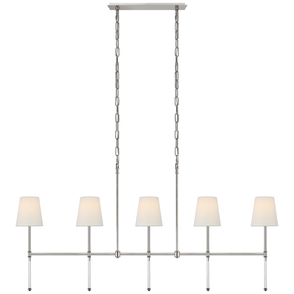 Visual Comfort Signature Canada - SK 5055PN-L - Five Light Linear Chandelier - Camille - Polished Nickel