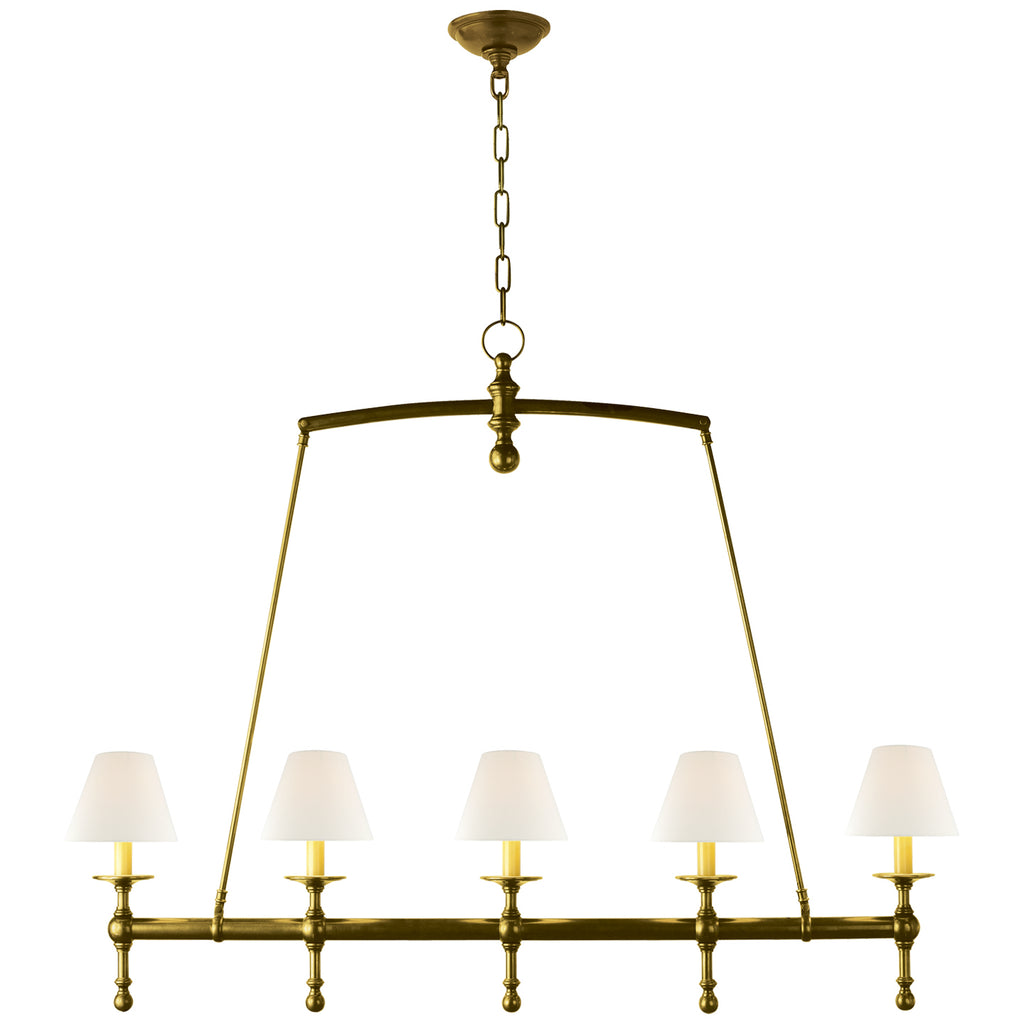 Visual Comfort Signature Canada - SL 5811HAB-L - Five Light Linear Chandelier - Classic - Hand-Rubbed Antique Brass