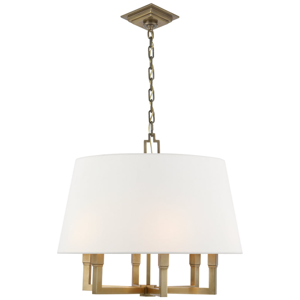 Visual Comfort Signature Canada - SL 5820HAB-L - Six Light Hanging Lantern - Square Tube - Hand-Rubbed Antique Brass