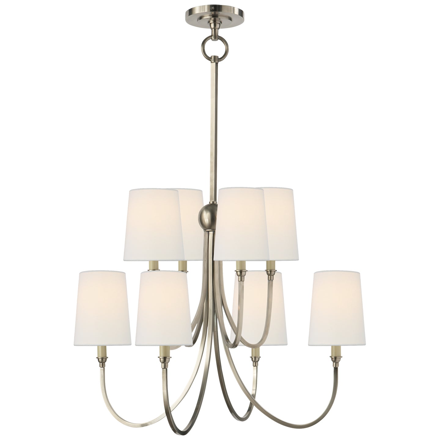 Visual Comfort Signature Canada - TOB 5010AN-L - Eight Light Chandelier - Reed - Antique Nickel