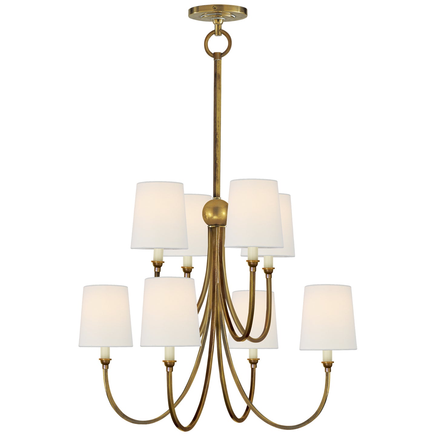 Visual Comfort Signature Canada - TOB 5010HAB-L - Eight Light Chandelier - Reed - Hand-Rubbed Antique Brass