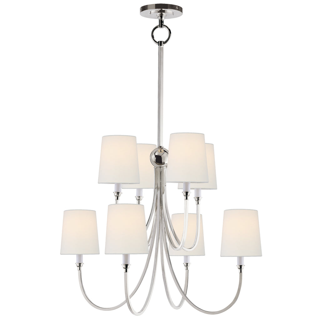 Visual Comfort Signature Canada - TOB 5010PN-L - Eight Light Chandelier - Reed - Polished Nickel