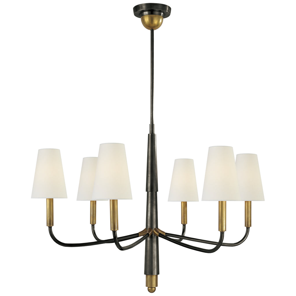 Visual Comfort Signature Canada - TOB 5018BZ/HAB-L - Six Light Chandelier - Farlane - Bronze with Antique Brass