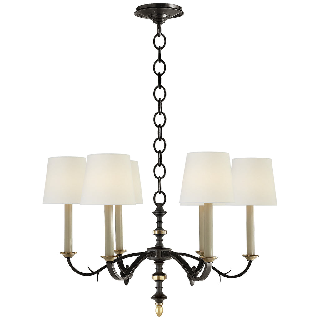 Visual Comfort Signature Canada - TOB 5119BR/HAB-L - Six Light Chandelier - Channing - Black and Brass