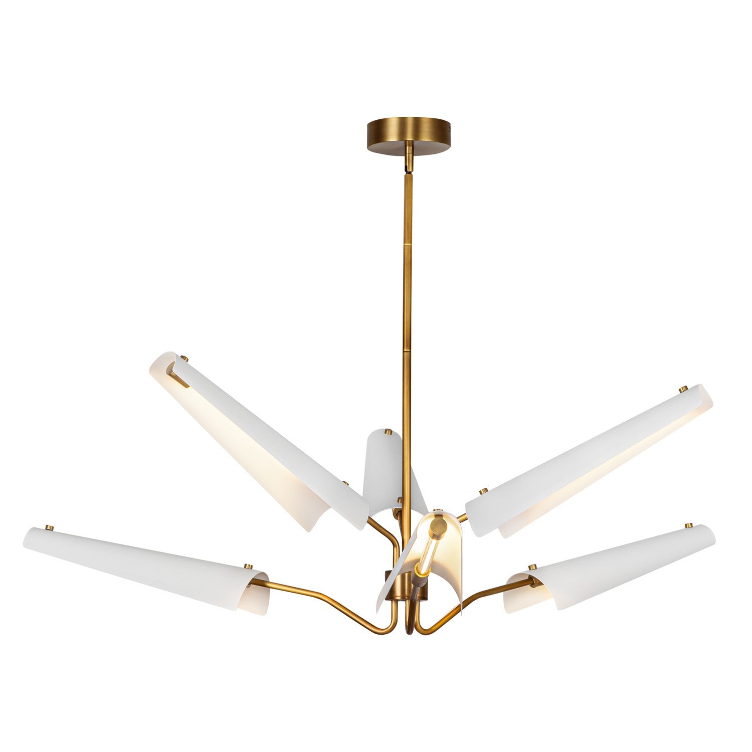 Alora Canada - CH347646MWVB - LED Chandelier - Osorio - Matte White/Vintage Brass