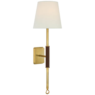 Visual Comfort Signature Canada - AL 2006HAB/SDL-L - LED Wall Sconce - Griffin - Hand-Rubbed Antique Brass and Saddle Leather