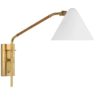 Visual Comfort Signature Canada - AL 2020HAB/NRT-WHT - LED Wall Sconce - Laken - Hand-Rubbed Antique Brass and Natural Rattan
