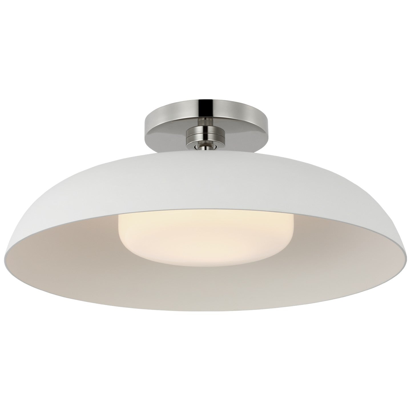 Visual Comfort Signature Canada - AL 4040PN/WHT-WG - LED Flush Mount - Cyrus - Polished Nickel and White