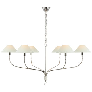 Visual Comfort Signature Canada - AL 5006PN/PAR-L - LED Chandelier - Griffin - Polished Nickel and Parchment Leather