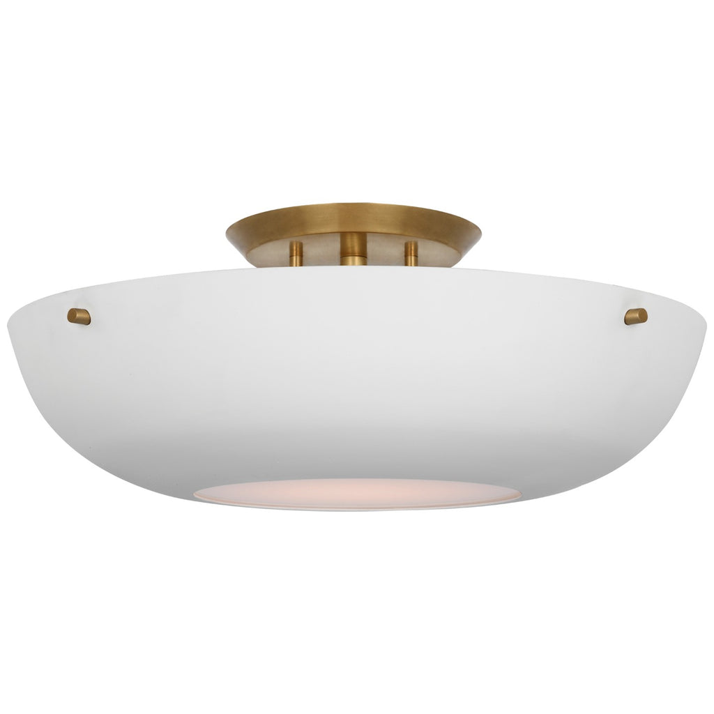 Visual Comfort Signature Canada - ARN 4520HAB-WHT - LED Flush Mount - Valencia - Hand-Rubbed Antique Brass