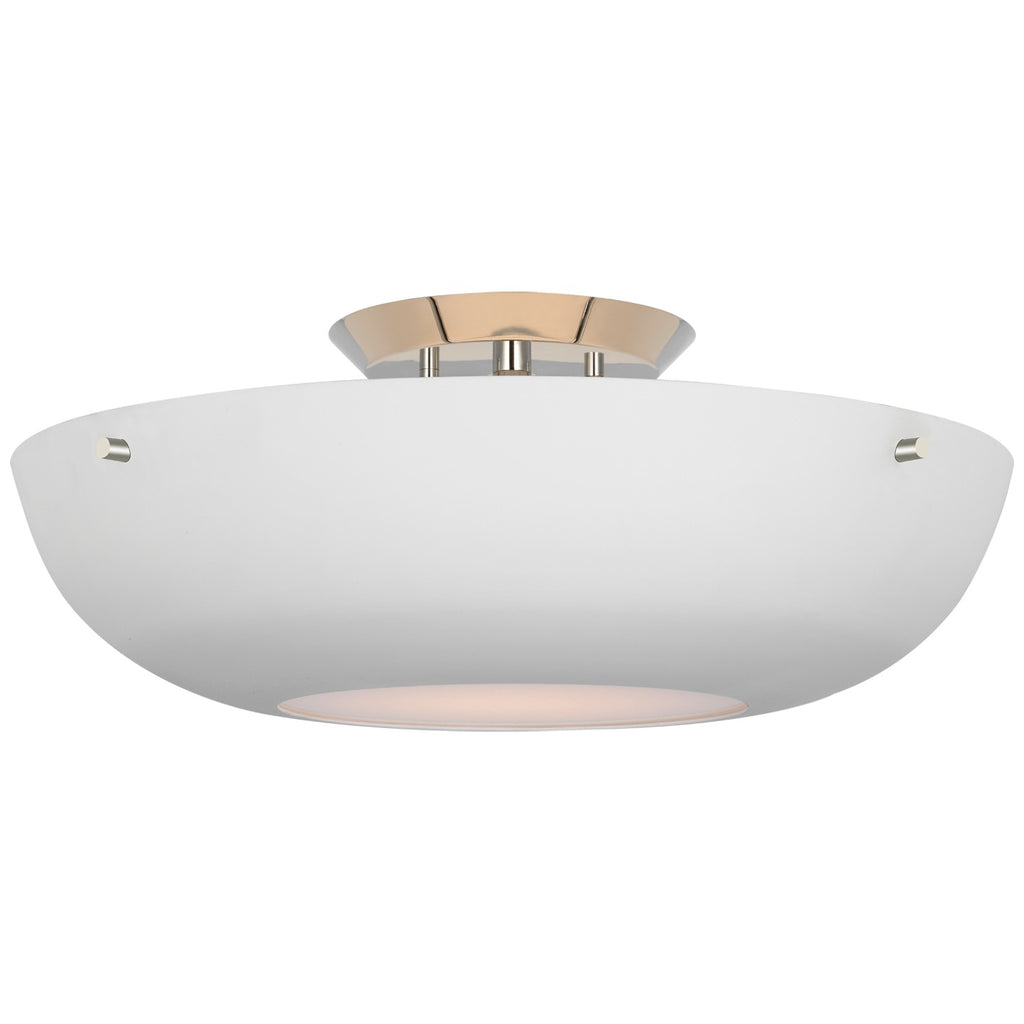 Visual Comfort Signature Canada - ARN 4520PN-WHT - LED Flush Mount - Valencia - Polished Nickel