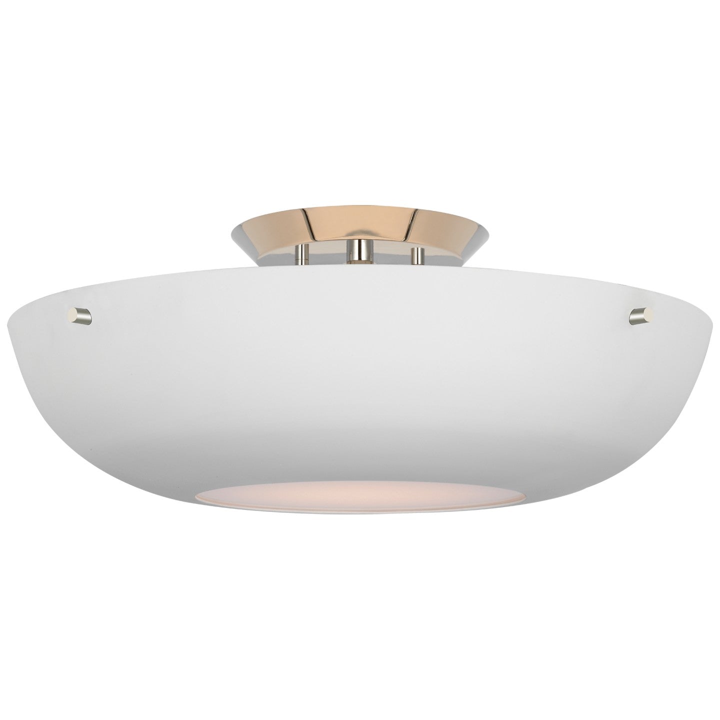 Visual Comfort Signature Canada - ARN 4520PN-WHT - LED Flush Mount - Valencia - Polished Nickel