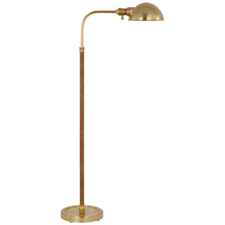 Visual Comfort Signature Canada - CHA 9080AB/NRT - LED Floor Lamp - Basden - Antique-Burnished Brass and Natural Rattan