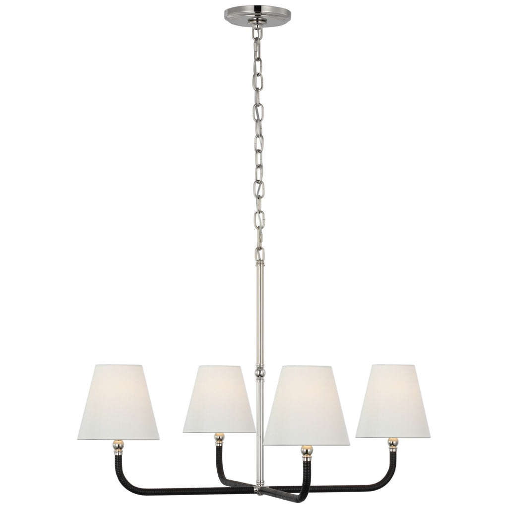 Visual Comfort Signature Canada - CHC 5081PN/BRT-L - LED Chandelier - Basden - Polished Nickel and Black Rattan