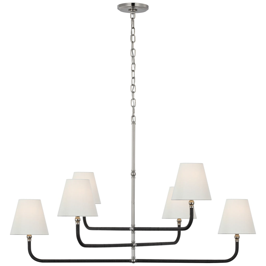 Visual Comfort Signature Canada - CHC 5083PN/BRT-L - LED Chandelier - Basden - Polished Nickel and Black Rattan