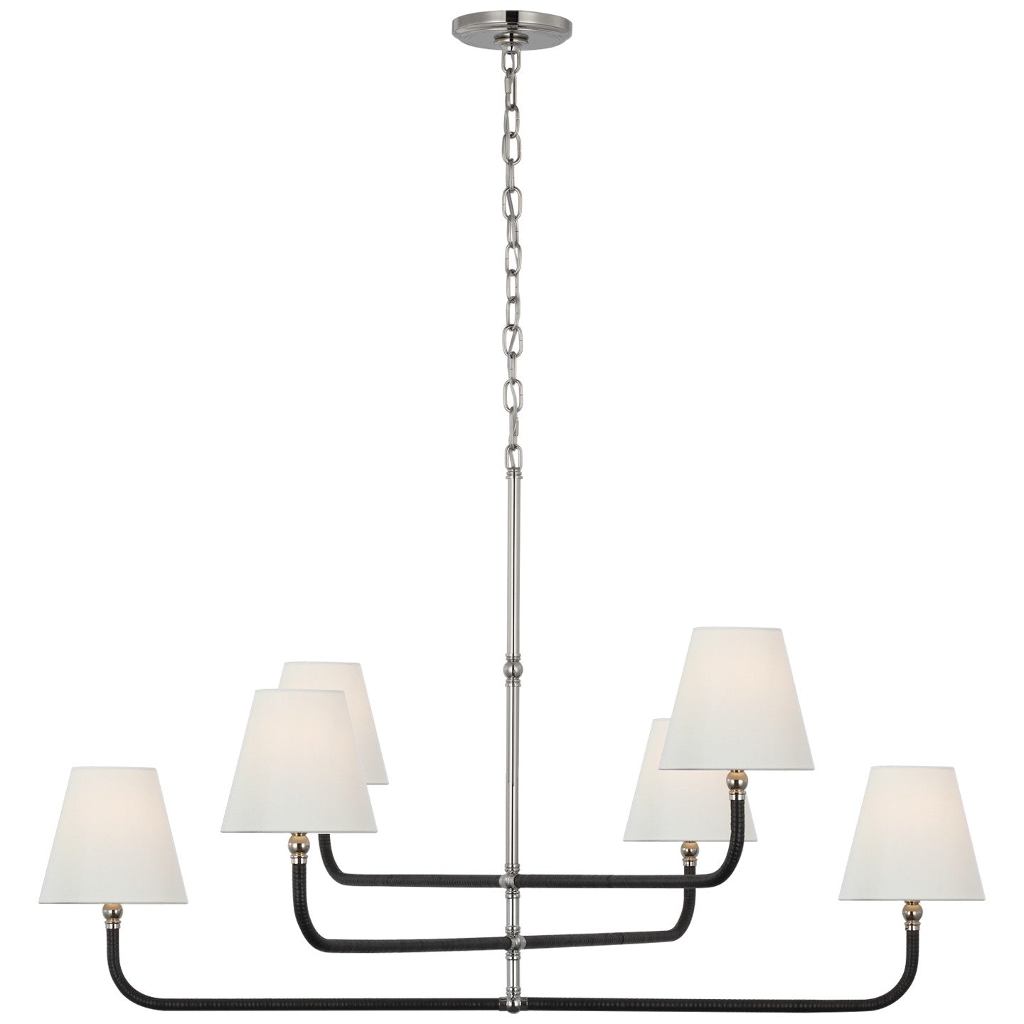 Visual Comfort Signature Canada - CHC 5083PN/BRT-L - LED Chandelier - Basden - Polished Nickel and Black Rattan
