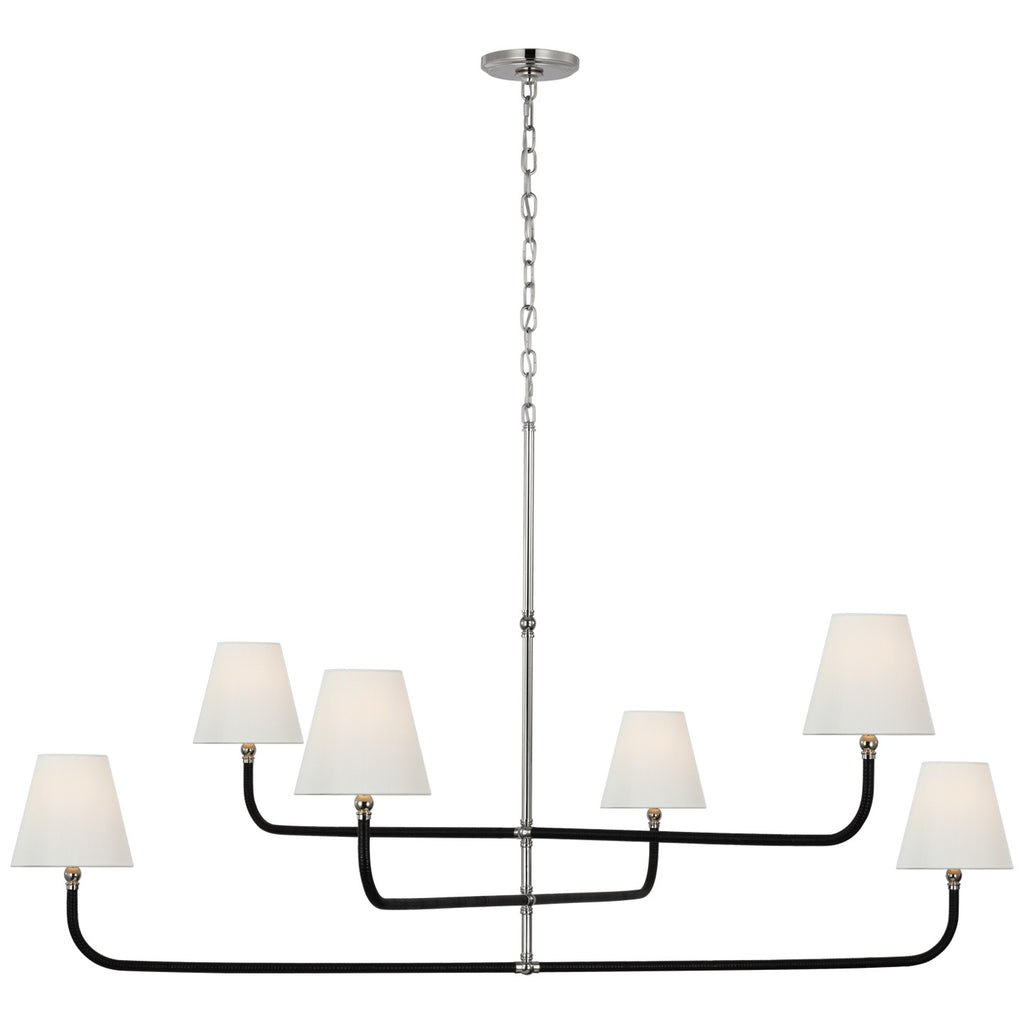 Visual Comfort Signature Canada - CHC 5084PN/BRT-L - LED Chandelier - Basden - Polished Nickel and Black Rattan