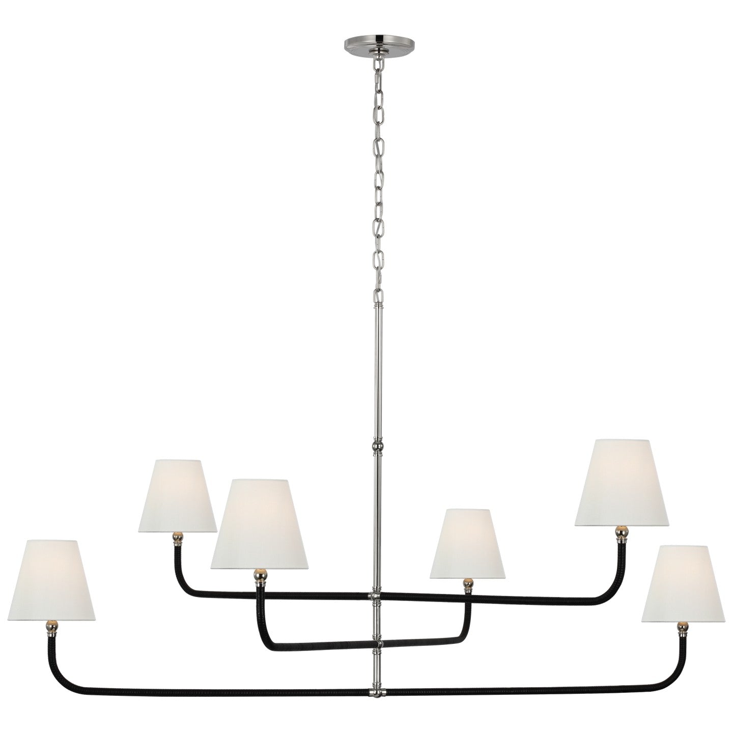 Visual Comfort Signature Canada - CHC 5084PN/BRT-L - LED Chandelier - Basden - Polished Nickel and Black Rattan