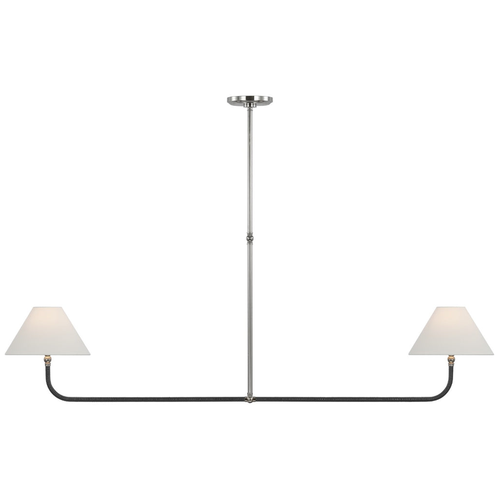 Visual Comfort Signature Canada - CHC 5087PN/BRT-L - LED Linear Chandelier - Basden - Polished Nickel and Black Rattan