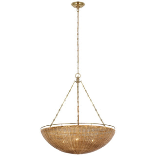 Visual Comfort Signature Canada - CHC 5637AB/NTW - LED Chandelier - Clovis - Antique-Burnished Brass and Natural Wicker