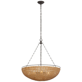 Visual Comfort Signature Canada - CHC 5637AI/NTW - LED Chandelier - Clovis - Aged Iron and Natural Wicker