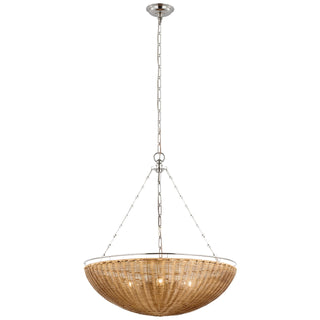 Visual Comfort Signature Canada - CHC 5637PN/NTW - LED Chandelier - Clovis - Polished Nickel and Natural Wicker
