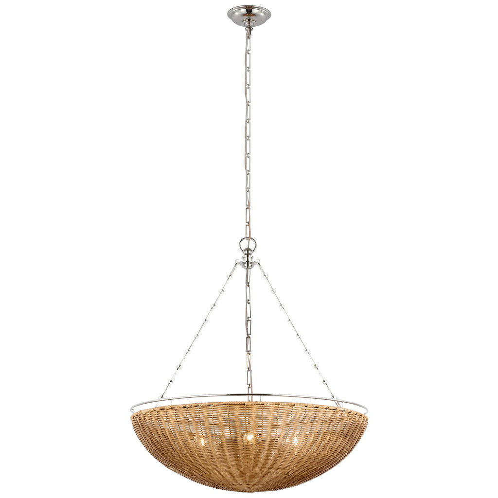 Visual Comfort Signature Canada - CHC 5637PN/NTW - LED Chandelier - Clovis - Polished Nickel and Natural Wicker