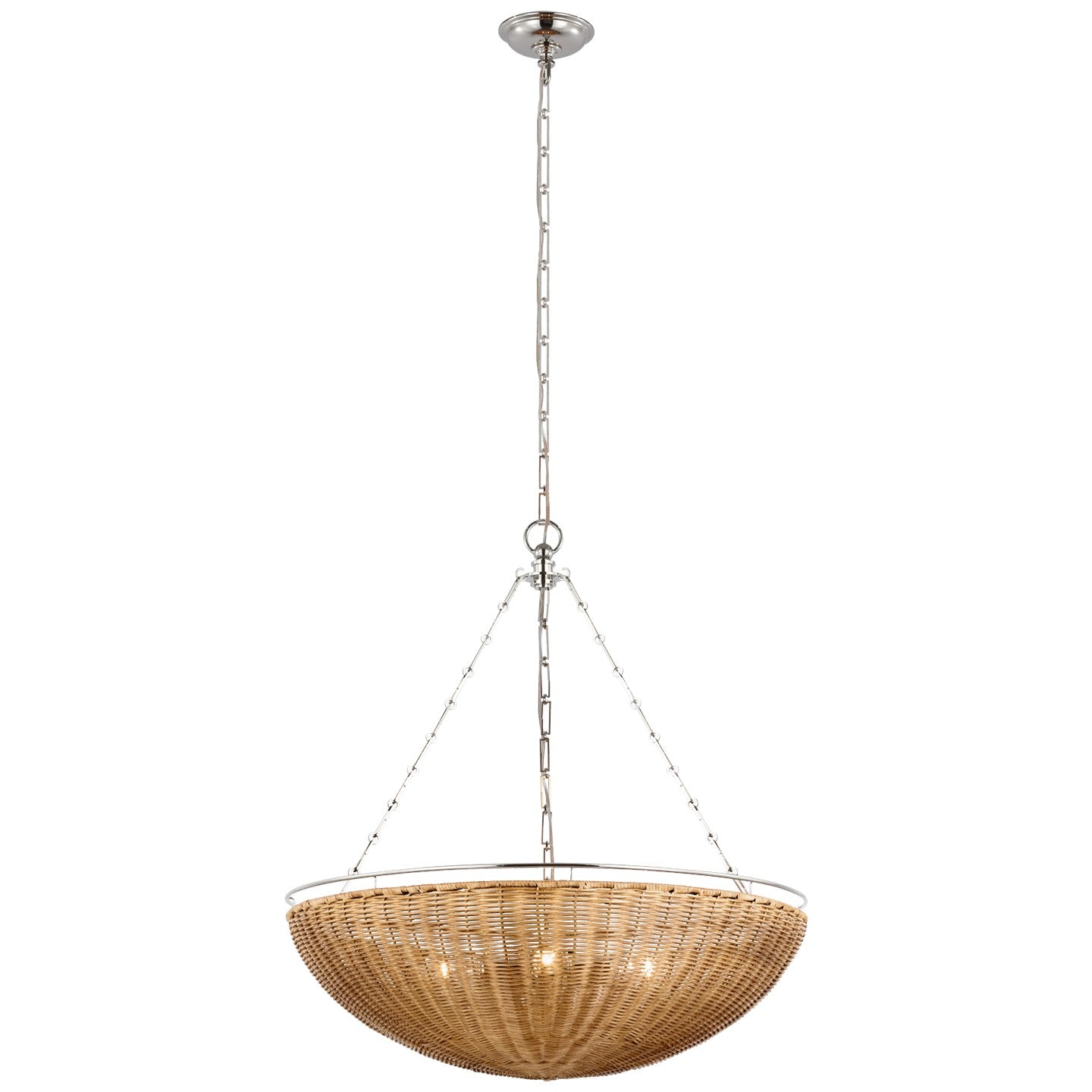 Visual Comfort Signature Canada - CHC 5637PN/NTW - LED Chandelier - Clovis - Polished Nickel and Natural Wicker