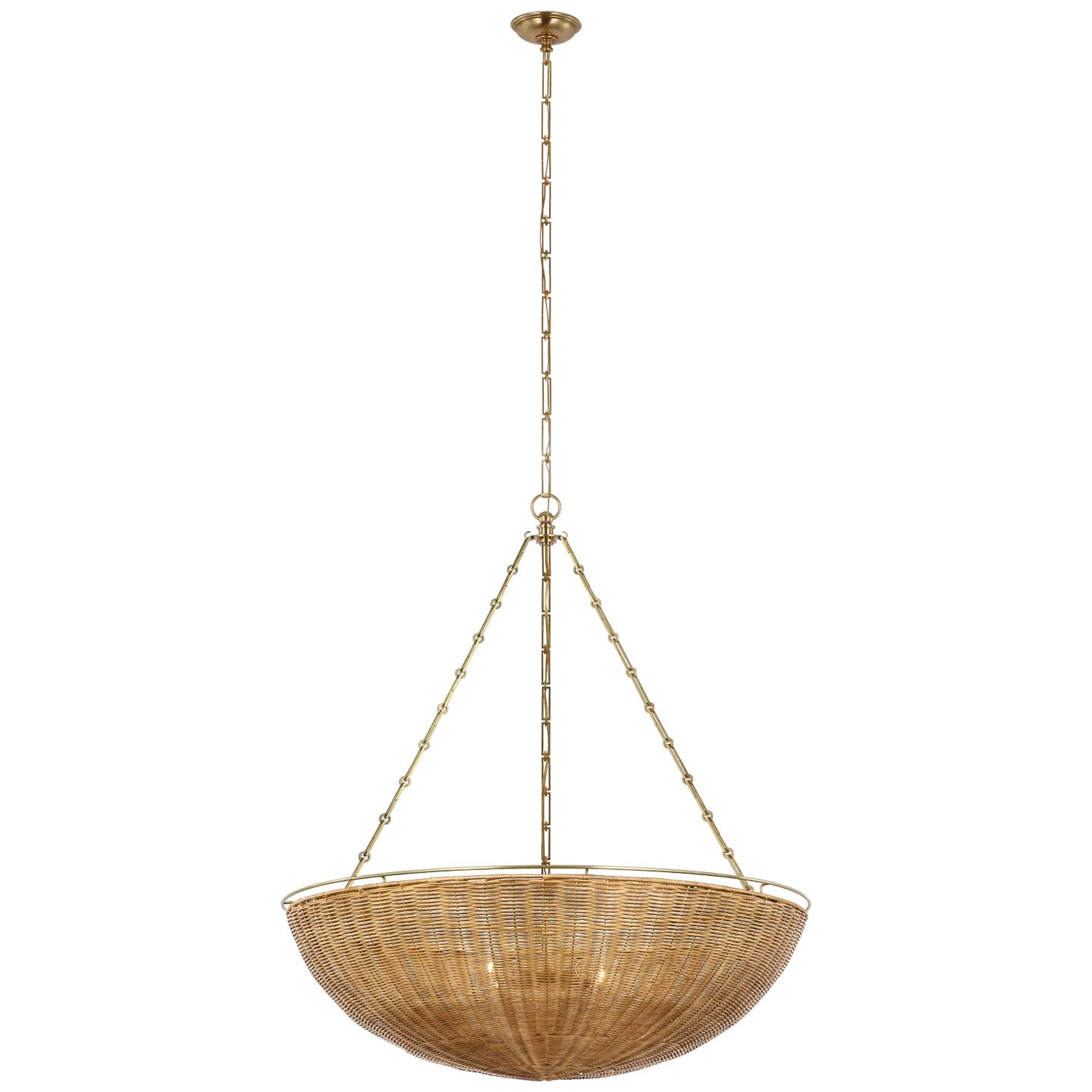 Visual Comfort Signature Canada - CHC 5638AB/NTW - LED Chandelier - Clovis - Antique-Burnished Brass and Natural Wicker