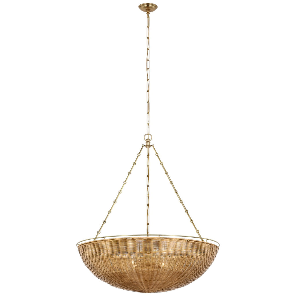 Visual Comfort Signature Canada - CHC 5638AB/NTW - LED Chandelier - Clovis - Antique-Burnished Brass and Natural Wicker