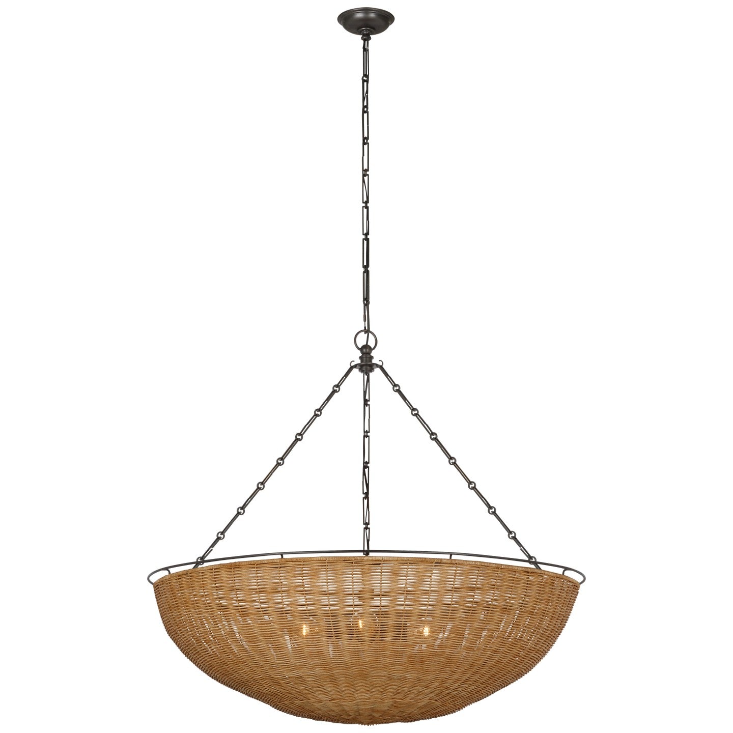 Visual Comfort Signature Canada - CHC 5638AI/NTW - LED Chandelier - Clovis - Aged Iron and Natural Wicker