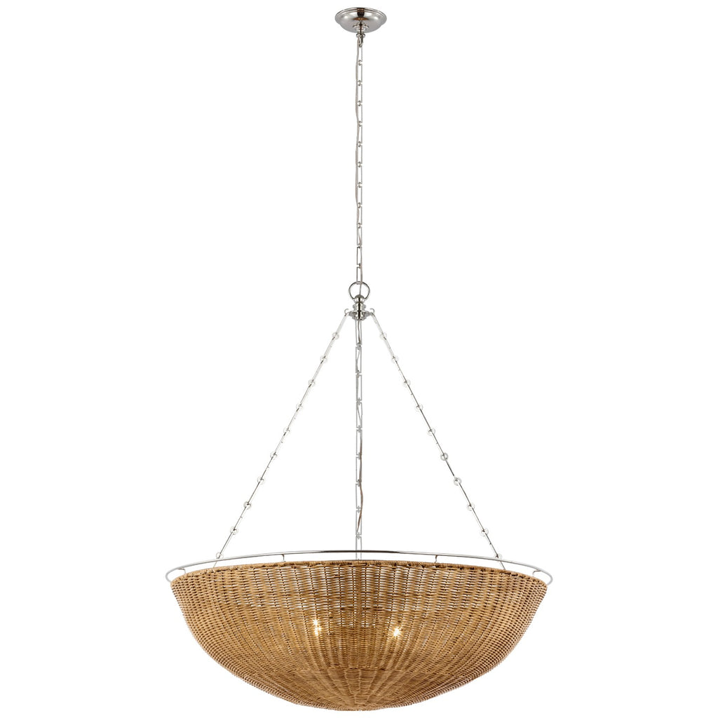 Visual Comfort Signature Canada - CHC 5638PN/NTW - LED Chandelier - Clovis - Polished Nickel and Natural Wicker