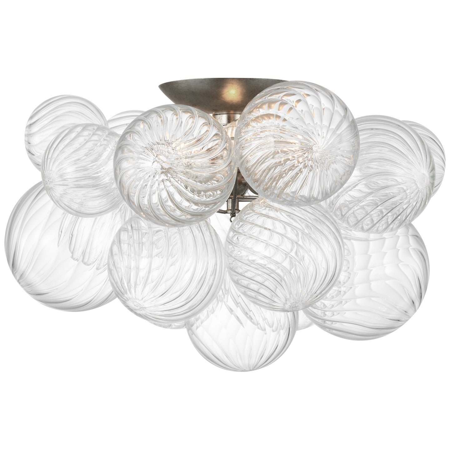 Visual Comfort Signature Canada - JN 4112BSL/CG - LED Flush Mount - Talia - Burnished Silver Leaf and Clear Swirled Glass