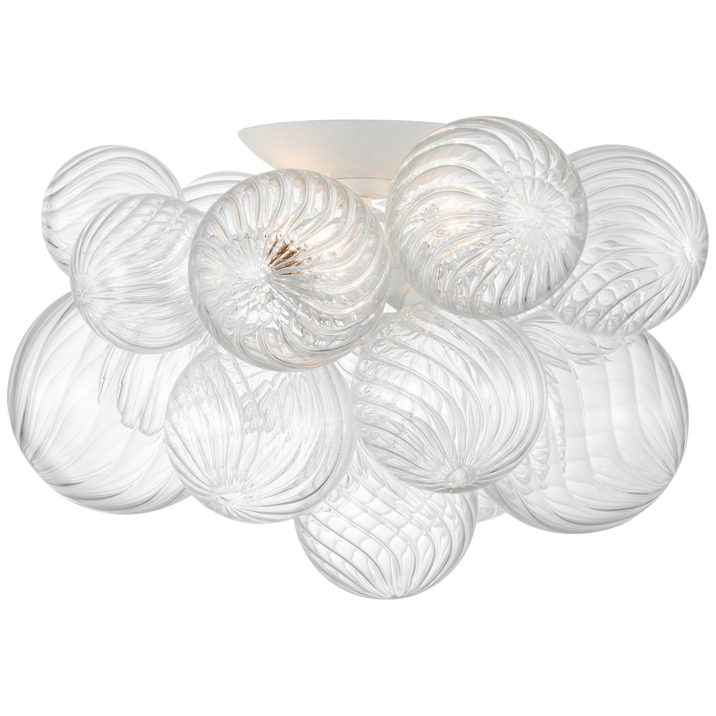 Visual Comfort Signature Canada - JN 4112PW/CG - LED Flush Mount - Talia - Plaster White and Clear Swirled Glass