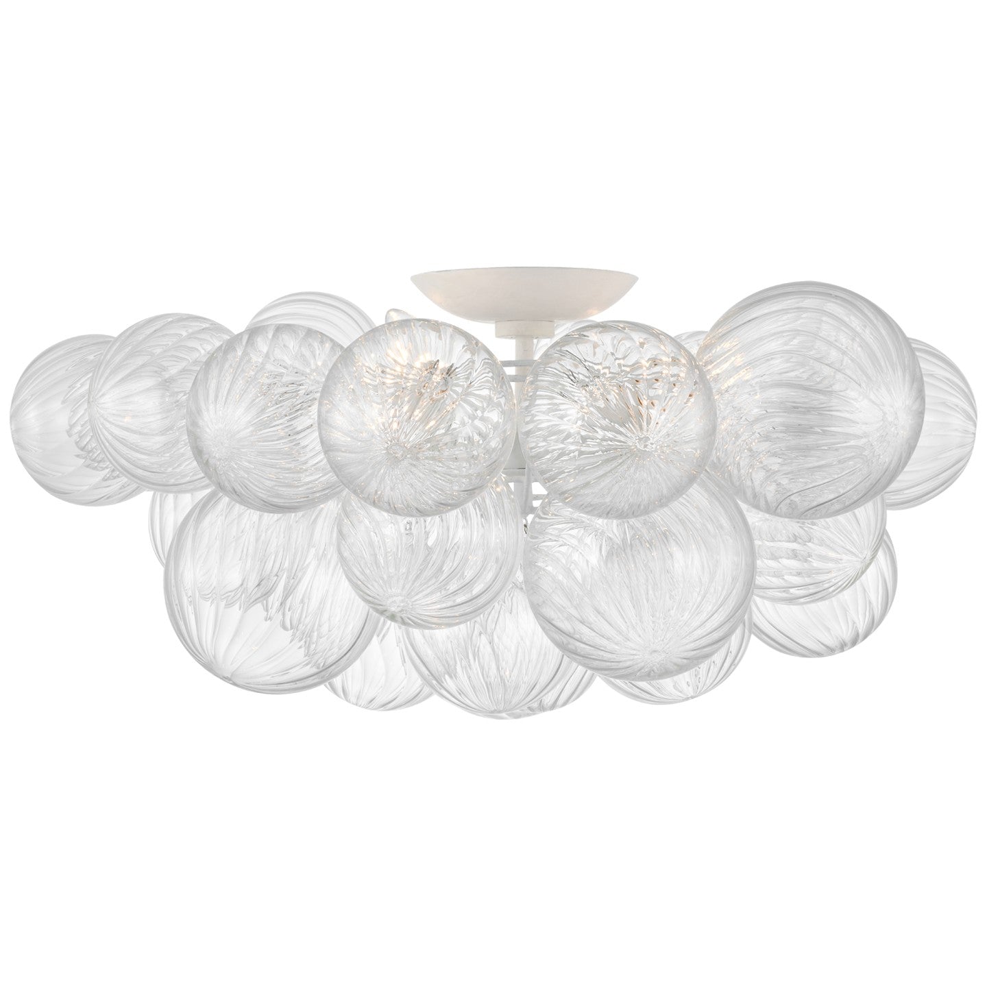 Visual Comfort Signature Canada - JN 4113PW/CG - LED Flush Mount - Talia - Plaster White and Clear Swirled Glass