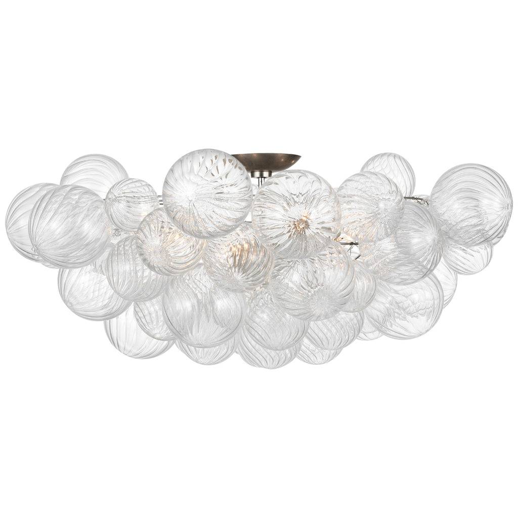 Visual Comfort Signature Canada - JN 4114BSL/CG - LED Flush Mount - Talia - Burnished Silver Leaf and Clear Swirled Glass
