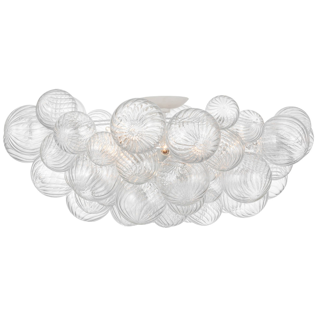 Visual Comfort Signature Canada - JN 4114PW/CG - LED Flush Mount - Talia - Plaster White and Clear Swirled Glass