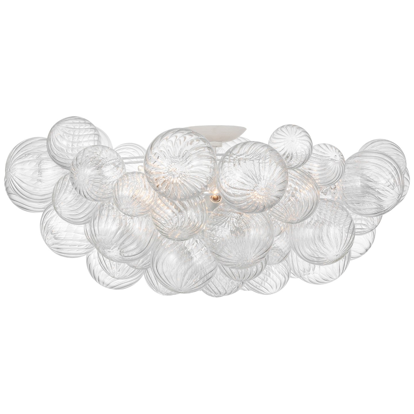 Visual Comfort Signature Canada - JN 4114PW/CG - LED Flush Mount - Talia - Plaster White and Clear Swirled Glass