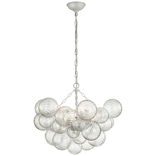 Visual Comfort Signature Canada - JN 5111PW/CG - LED Chandelier - Talia - Plaster White and Clear Swirled Glass