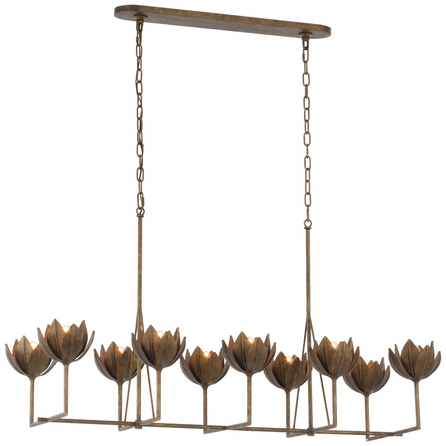 Visual Comfort Signature Canada - JN 5313ABL - LED Linear Chandelier - Alberto - Antique Bronze Leaf
