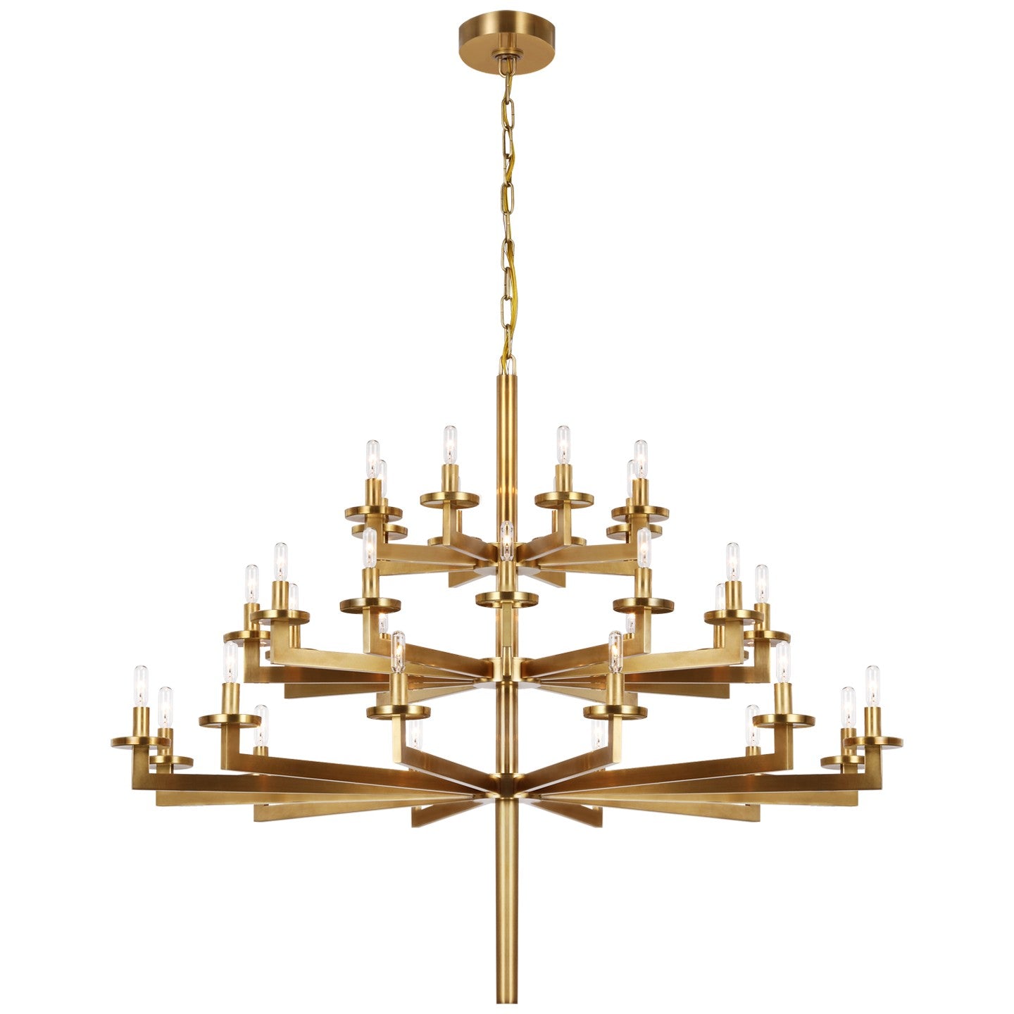 Visual Comfort Signature Canada - KW 5202AB - 32 Light Chandelier - Liaison - Antique-Burnished Brass